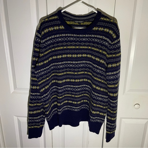 Banana Republic Other - Banana Republic Blue Striped Italian Yarn Wool Sweater Size XL Crewneck Merino